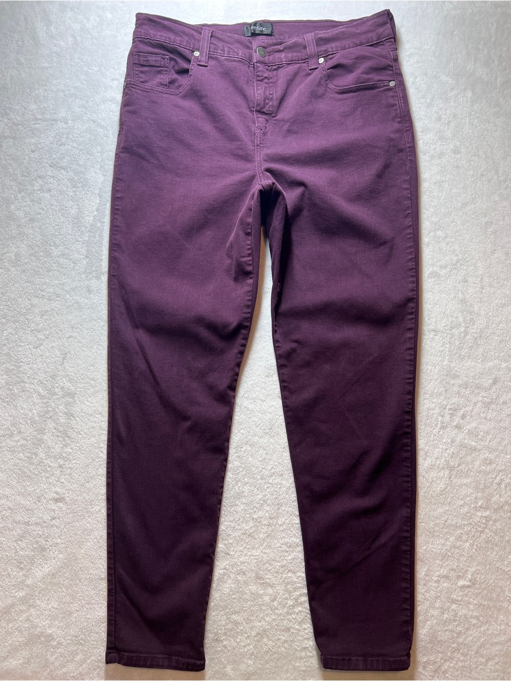 Karen Kane Women’s Jeans Purple Straight Leg Size 16 Made In USA